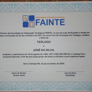 Certificado de Formação em Teologia